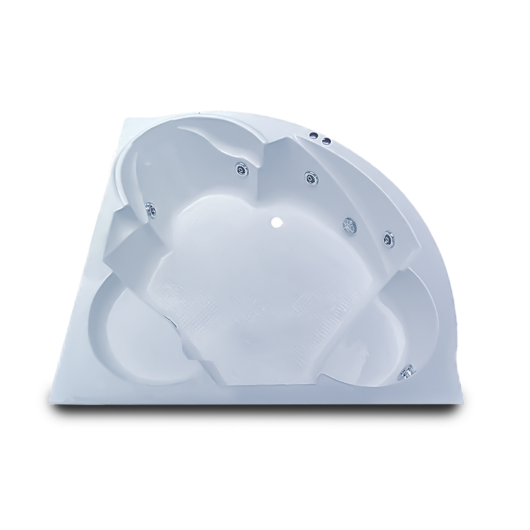 White Ambassador 5 Ft Corner Jacuzzi Bathtub