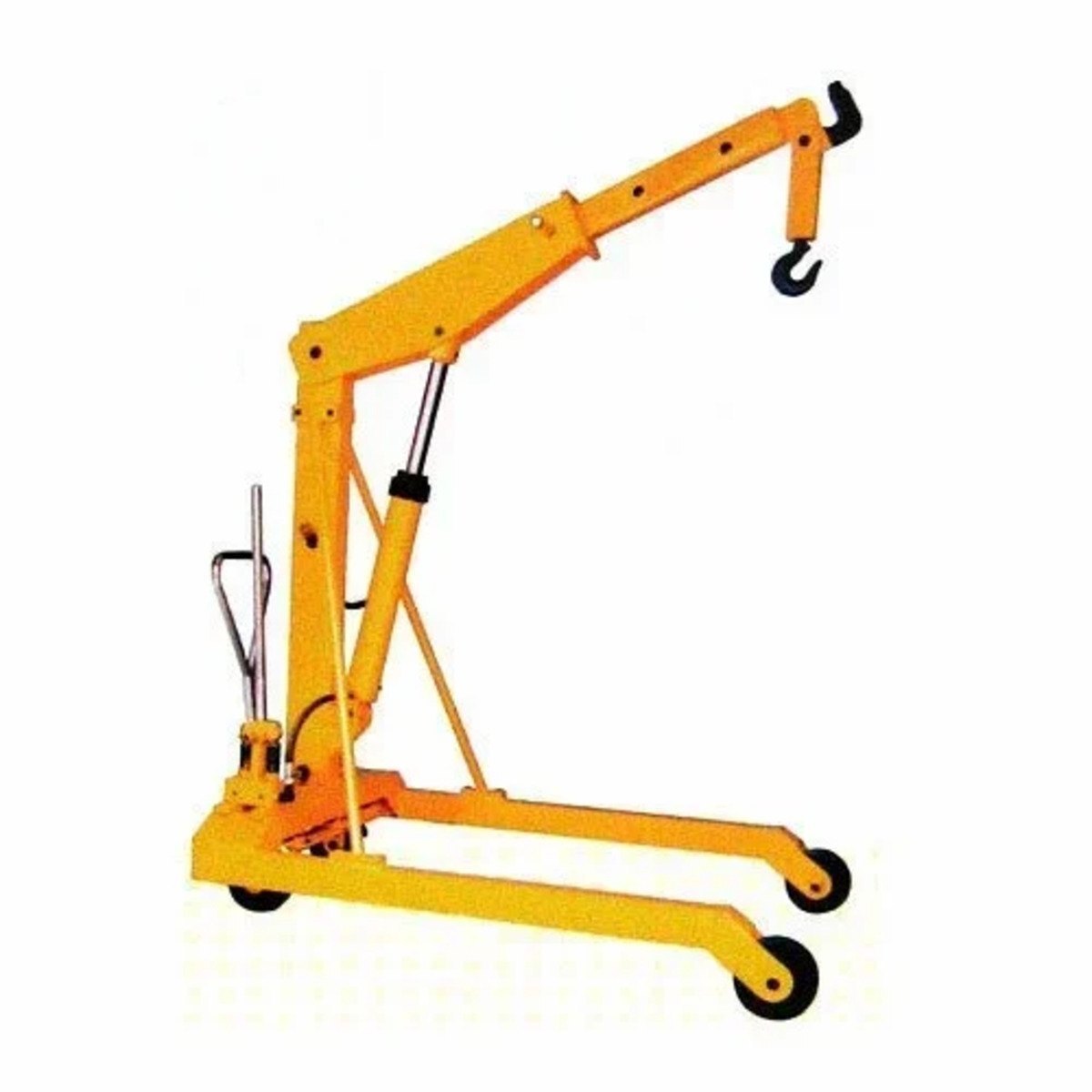 Hydraulic Floor Crane - Ms Material, 2500 Mm Lifting Height, Yellow Color | 500 Kg & 1000 Kg Capacity, 6 Month Warranty, High Quality Operation