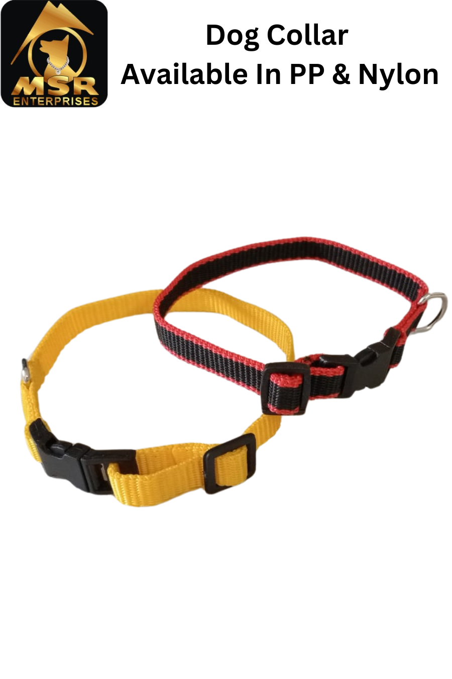 Single Layer Adjustable Dog Collar Pp / Nylon - 1.5 Inch Size, Multicolor Design For All Breeds, High-quality Durable Material