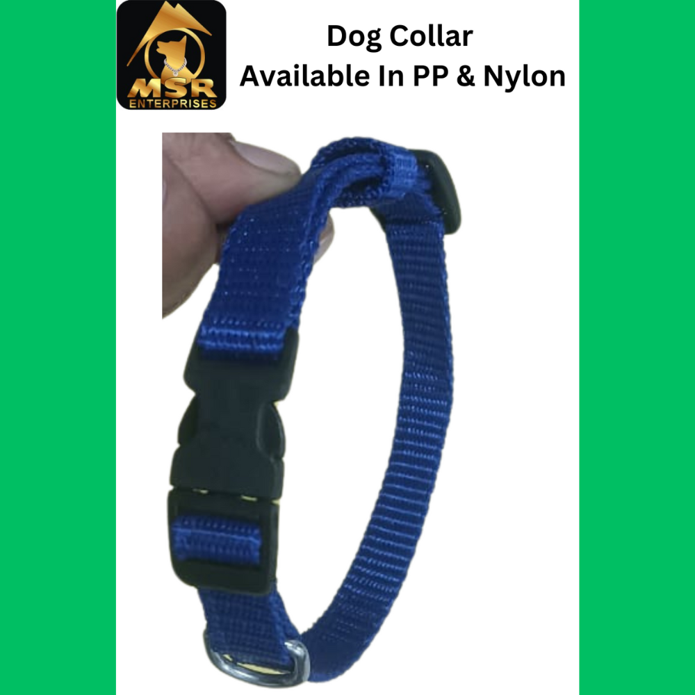 Single Layer Adjustable Dog Collar Pp / Nylon - 1.5 Inch Size, Multicolor Design For All Breeds, High-quality Durable Material
