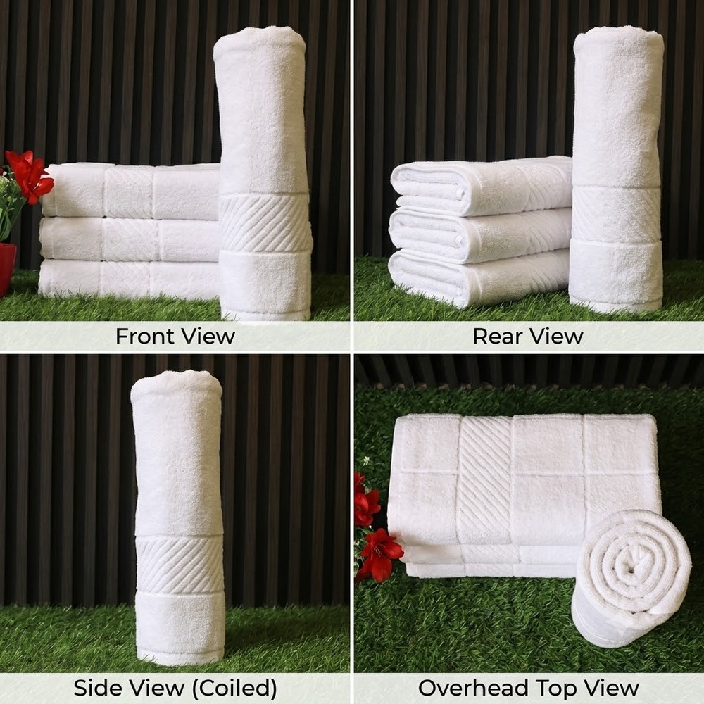 30X60 Inch White Cross Border Bath Towel - Color: Different Available
