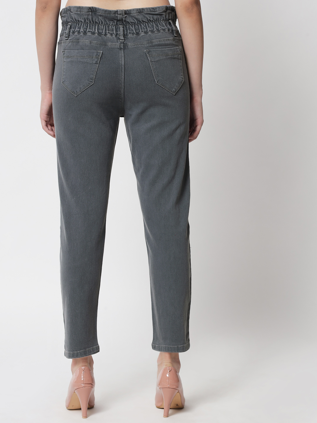 M Moddy 525grey Boyfriend Fit Stretchable Ankle-length Women Jeans