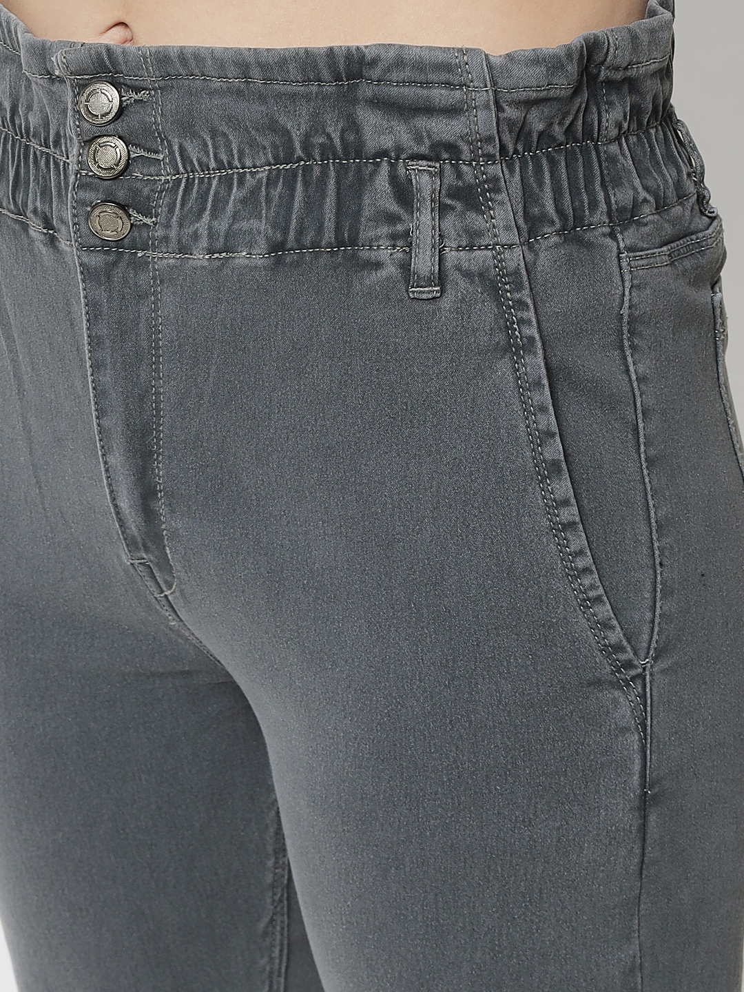 M Moddy 525grey Boyfriend Fit Stretchable Ankle-length Women Jeans