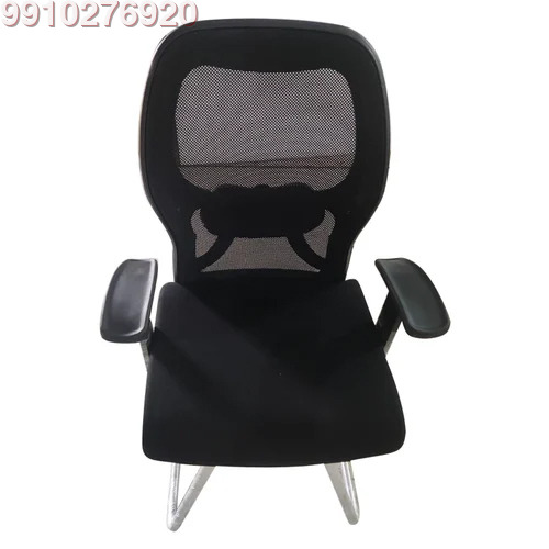 Mesh Back Visitor Chair - Steel Frame, ABS Plastic, Polished Wood Finish | Modern Design, Available in Multiple Colors, Durable and Elegant
