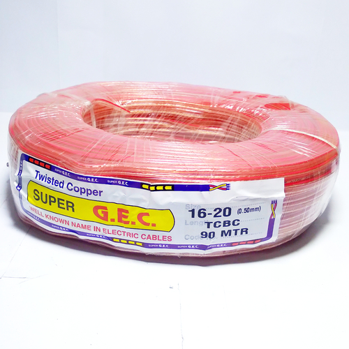 White 16-20 Parallel Flat Copper Wire 90 Mtr (Transparent)