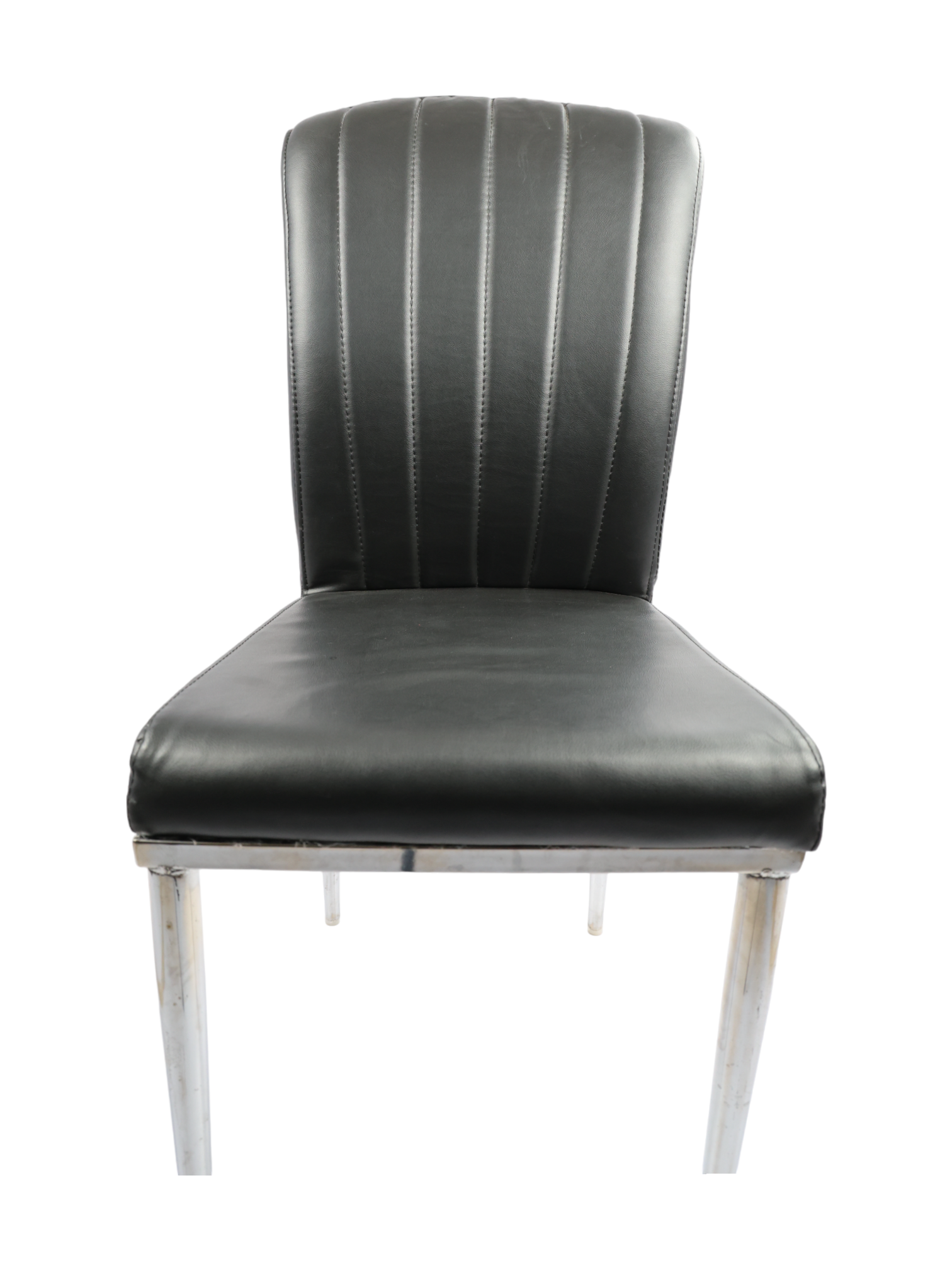 Adhunika High Back Steel Dining Chair With Leather Seat And Back (18x20x39)