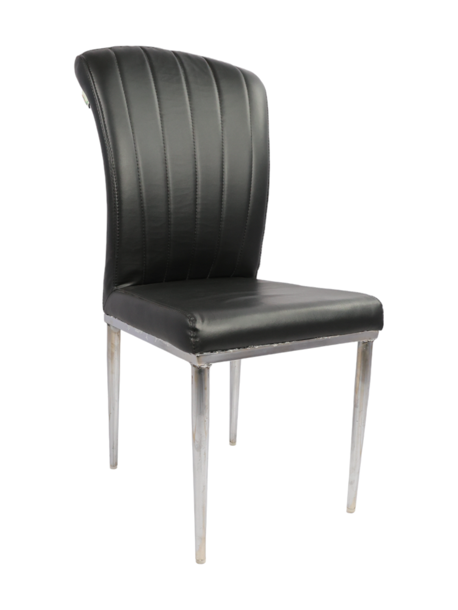 Adhunika High Back Steel Dining Chair With Leather Seat And Back (18x20x39)