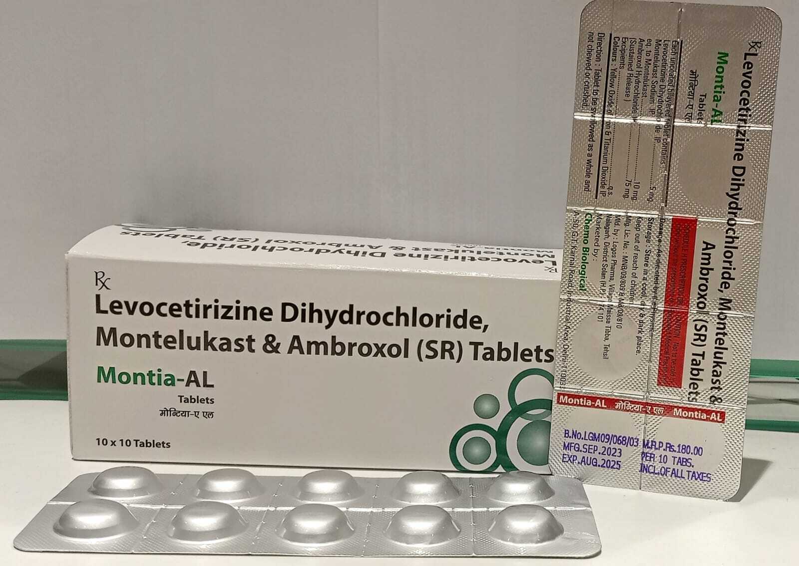 Montelukast 10mg + Levocetirizine 5mg + Ambroxol 75mg Sr
