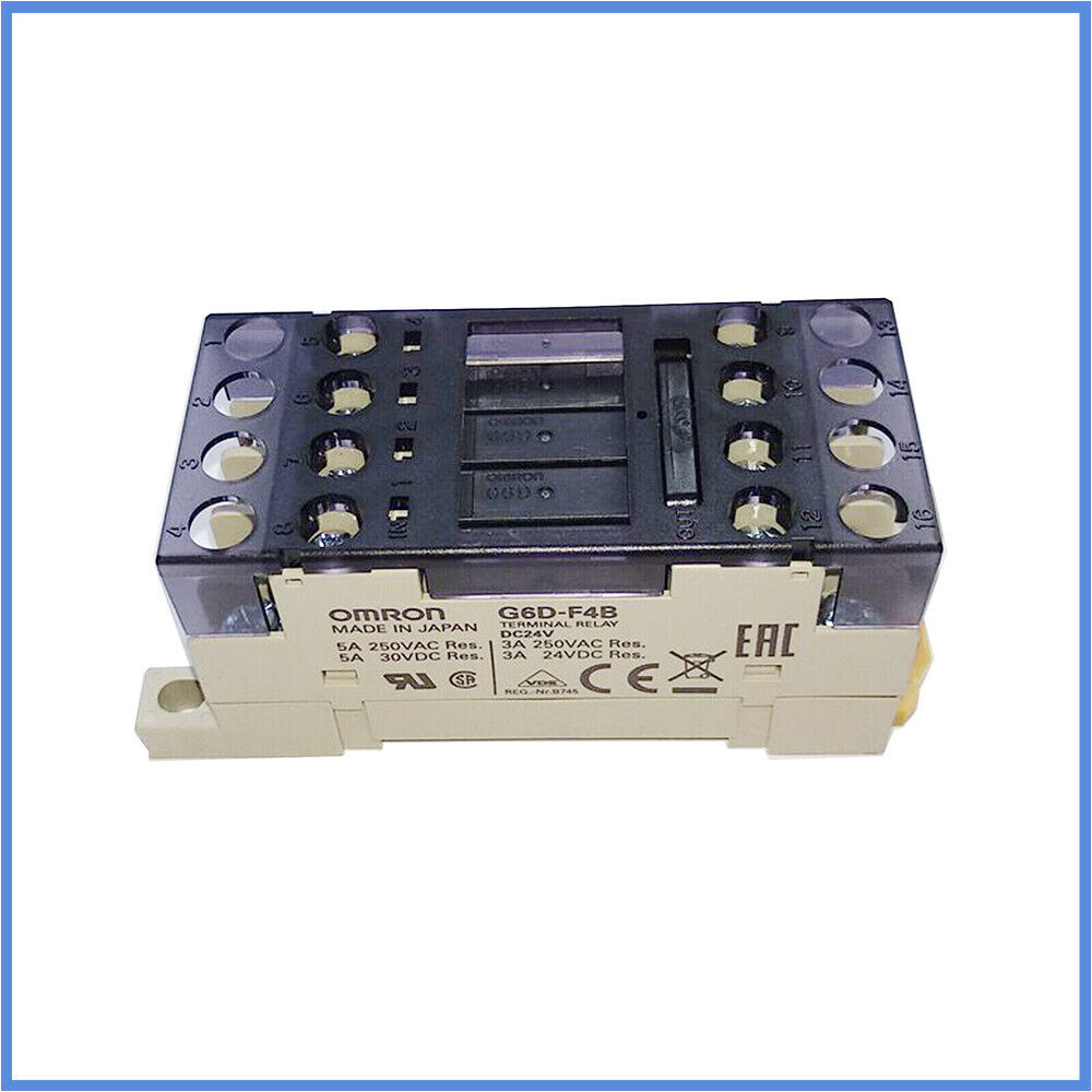 G6d-f4b Dc24 Terminal Relay - Plastic, Spst X 4, Din Track Mount | 24v Dc Coil Voltage, Fixed Screw Terminals