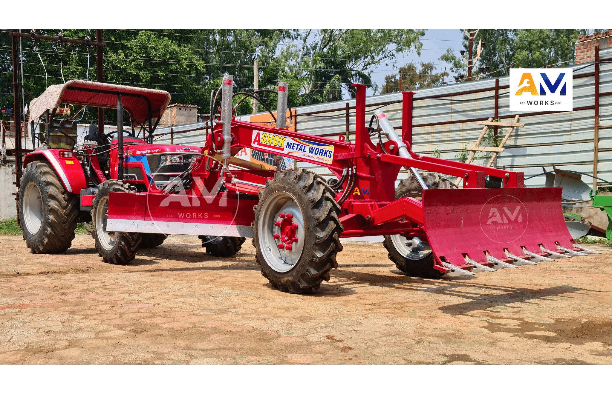 Tractor Mounted Grader - Color: Green