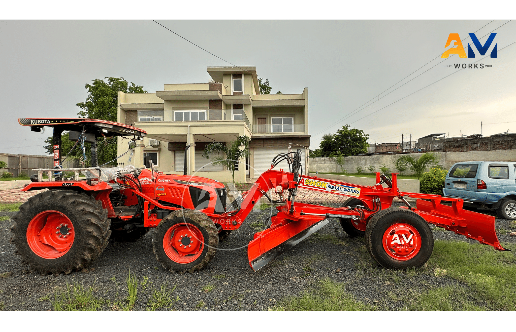 Tractor Mounted Grader - Color: Green