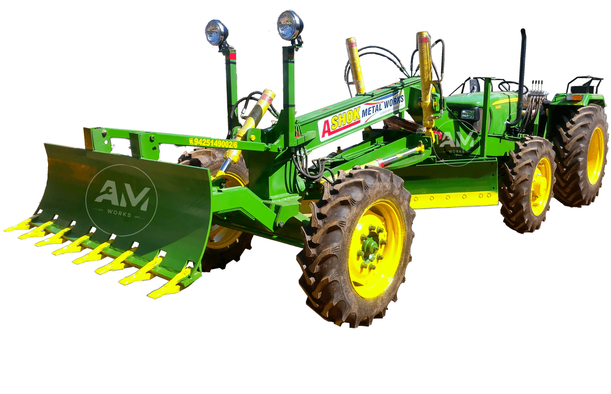 Tractor Mounted Grader - Color: Green