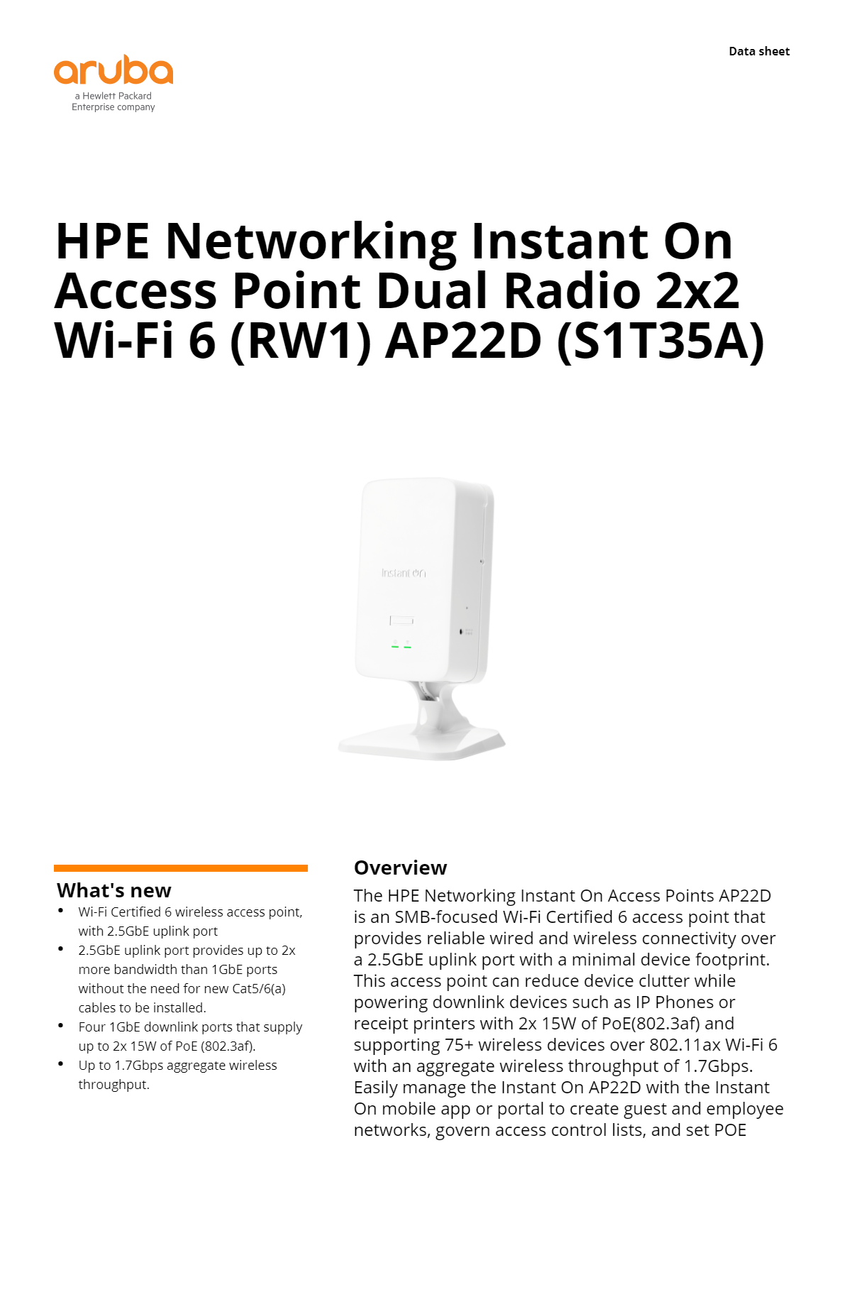 Plastic Dual Radio Aruba Instant On Ap 22d Wireless Access Points