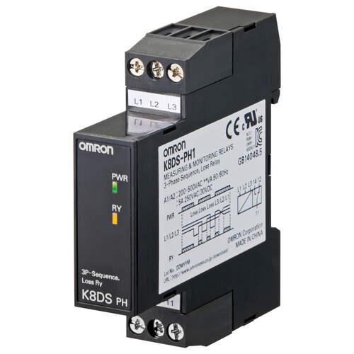 K8Ds-Ph1 Omron Phase Monitoring Relay - Color: Black