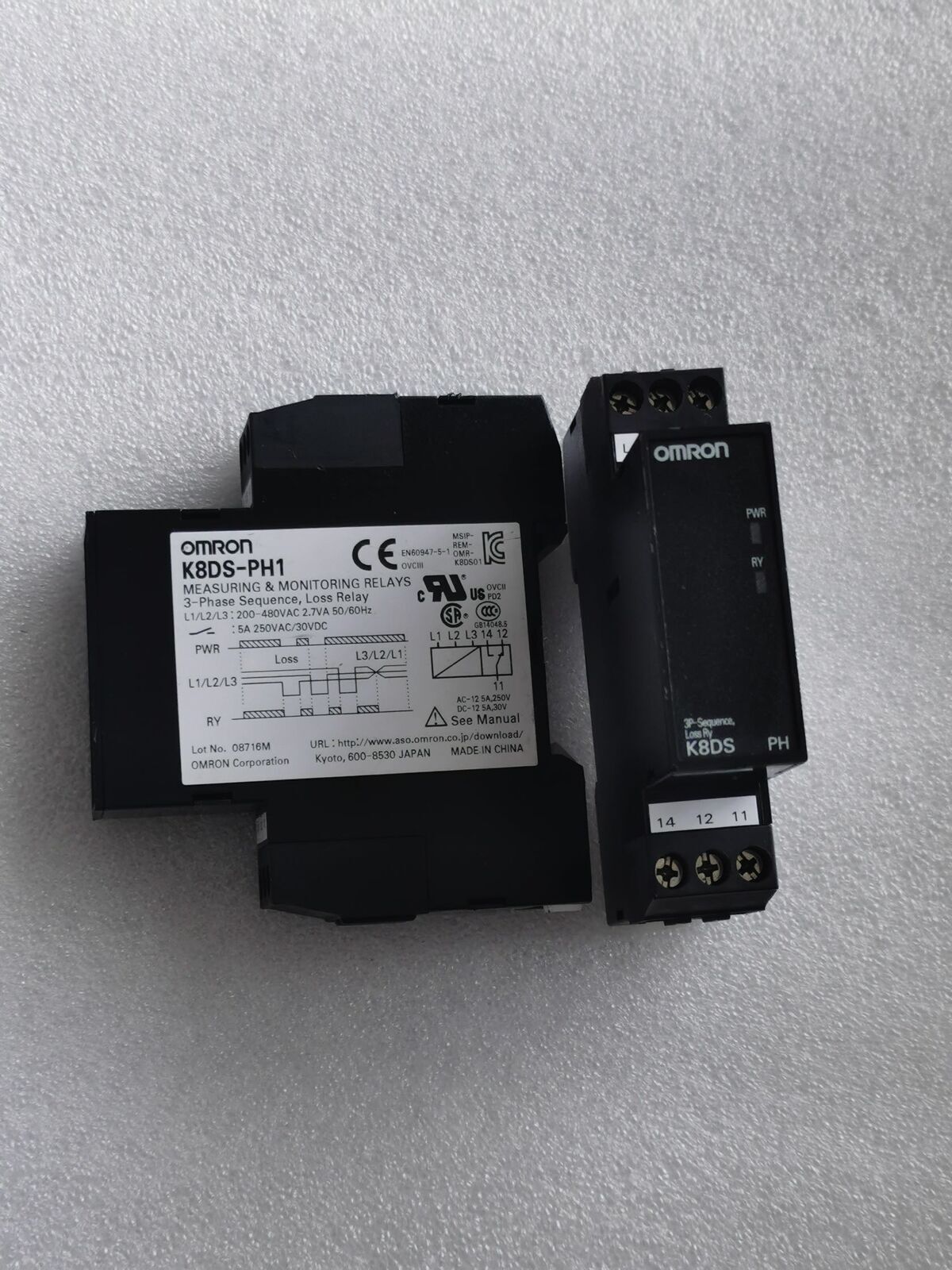 K8ds-ph1 Omron Phase Monitoring Relay - Color: Black