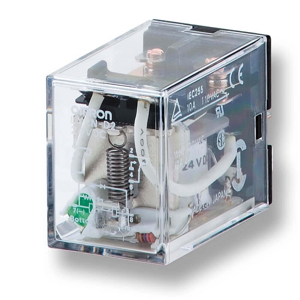 Omron Relay Mks3pn Dc24 - 3pdt Output, Plug-in Terminal, Led/mechanical Indicator, 30 Vdc 10 A, 250 Vac 10 A, Single Stable Functionality