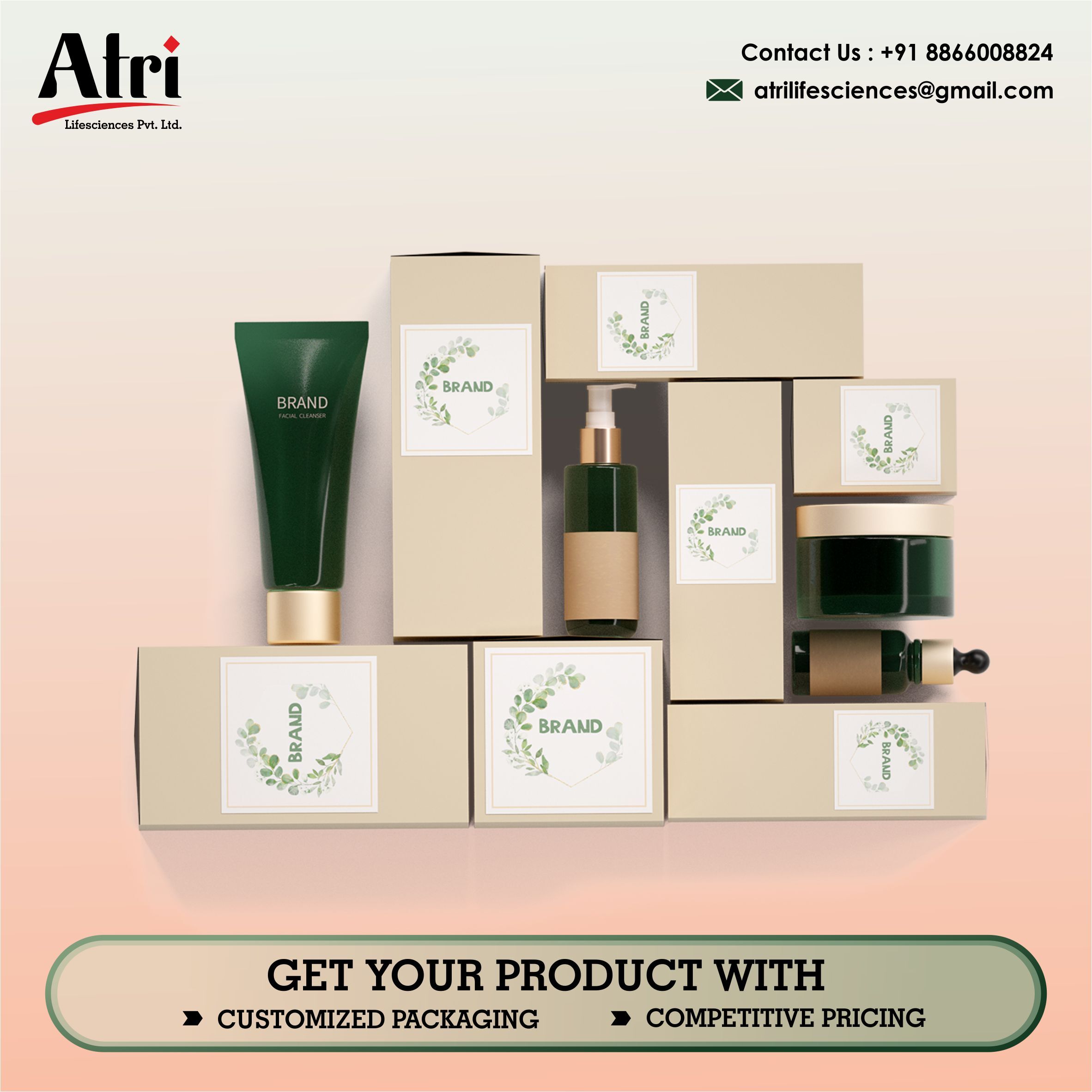 Cosmetics Contract Manufacturing Service - Herbal & Natural Ingredients | Custom Packaging, Safe For All Skin Types, Handmade, Cruelty-free