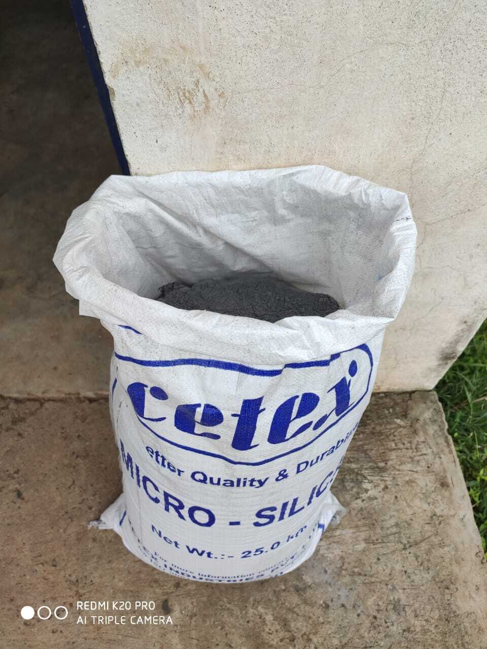 Micro Silica - Grey Fine Powder, 25 Microns Mean Particle Size, 85% Minimum Silica Content | Enhances Compressive Strength, Reduces Permeability, Controls Bleeding