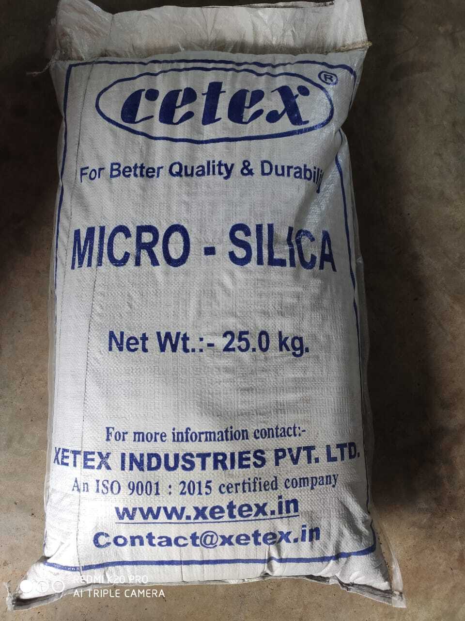 Micro Silica - Grey Fine Powder, 25 Microns Mean Particle Size, 85% Minimum Silica Content | Enhances Compressive Strength, Reduces Permeability, Controls Bleeding