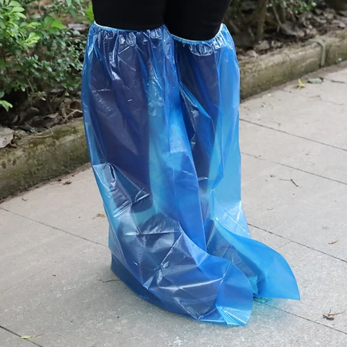 घुटने की लंबाई के लिए एकल-उपयोग LD प्लास्टिक जूते का कवर