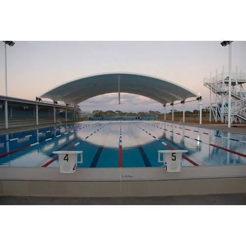 White Swimming Pool Tensile Membrane Structures