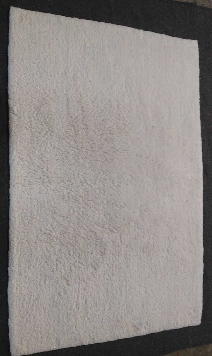 Hotel Bath Rugs - Cotton, 66x97 Cm, White | Rectangular, Anti-slip Hot Melt Latex, Machine Washable, Quick Drying, Water Absorbent, 1850 Gsm, Modern Design