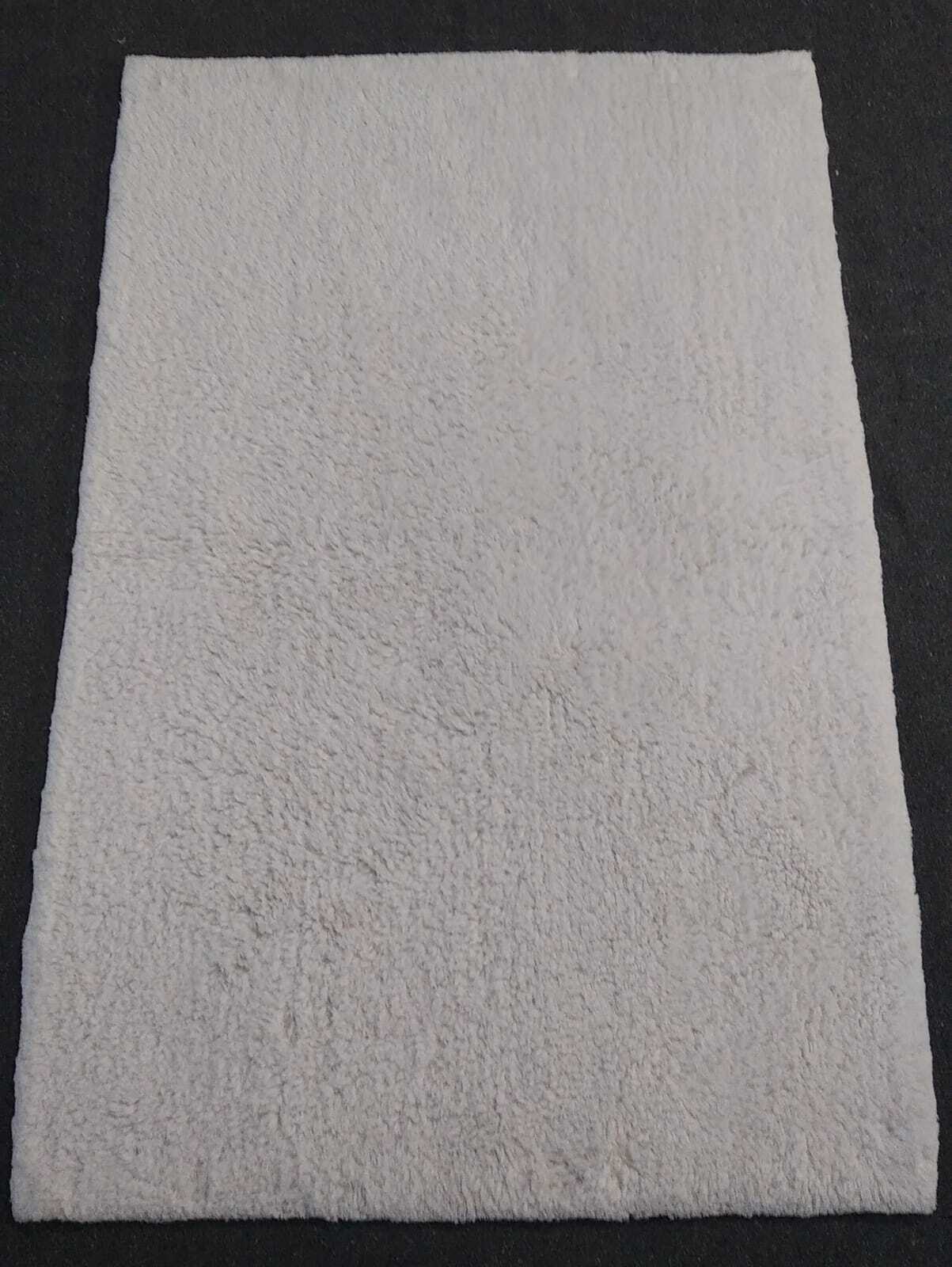 Hotel Bath Rugs - Cotton, 66x97 Cm, White | Rectangular, Anti-slip Hot Melt Latex, Machine Washable, Quick Drying, Water Absorbent, 1850 Gsm, Modern Design