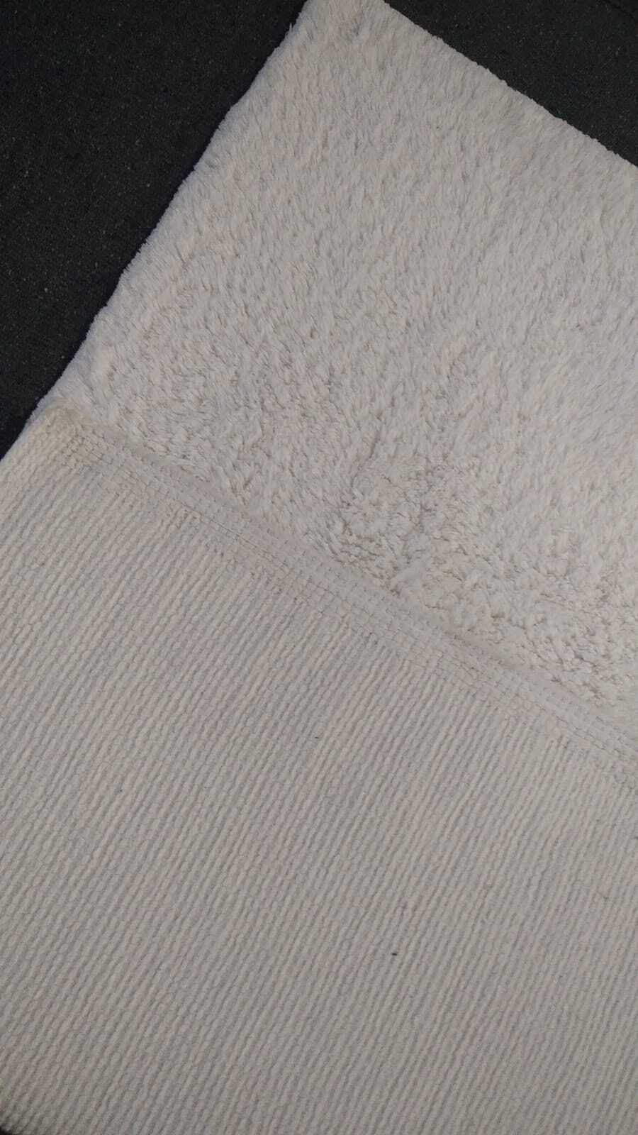 Hotel Bath Rugs - Cotton, 66x97 Cm, White | Rectangular, Anti-slip Hot Melt Latex, Machine Washable, Quick Drying, Water Absorbent, 1850 Gsm, Modern Design