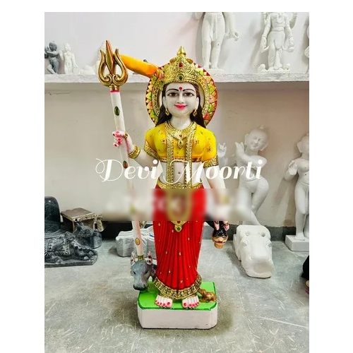 बहुरंगी खड़ी संगमरमर की कर्णी माता की मूर्ति