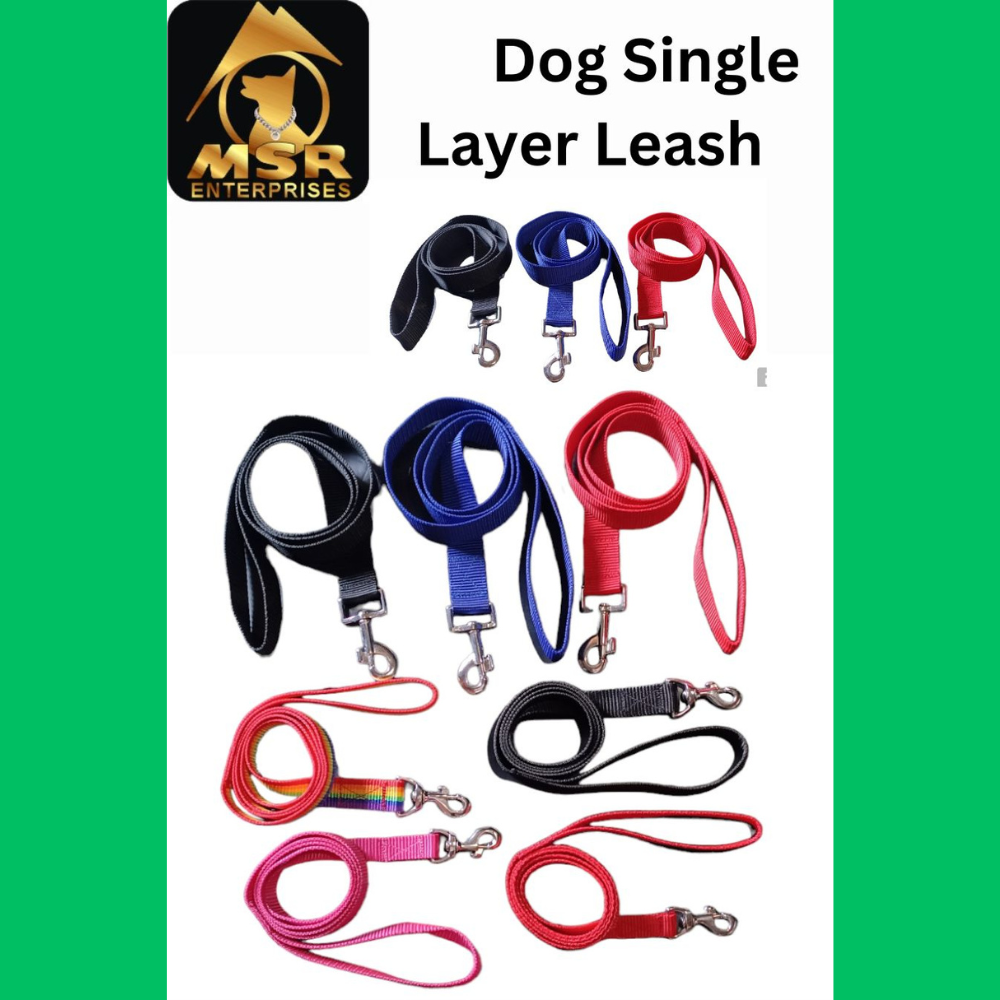 Pp / Nylon Single Layer Dog Leash - Durable Pp And Nylon Materials, Lightweight Design For Easy Handling , All Sizes Available In Stylish Red