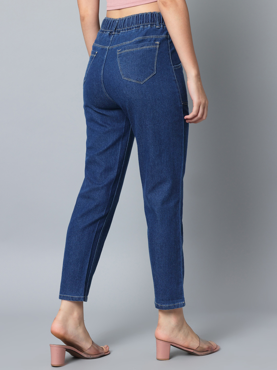 M Moddy Z582bw Women Slim Fit 4 Button Stretchable Ankle Length Jeans
