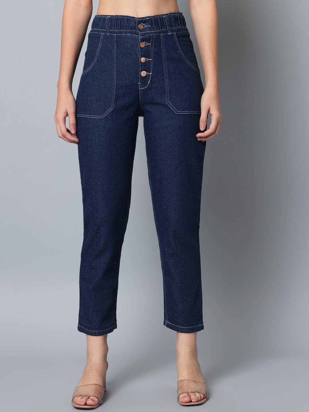 M Moddy Z582hw Women Slim Fit 4 Button Stretchable Ankle Length Jeans