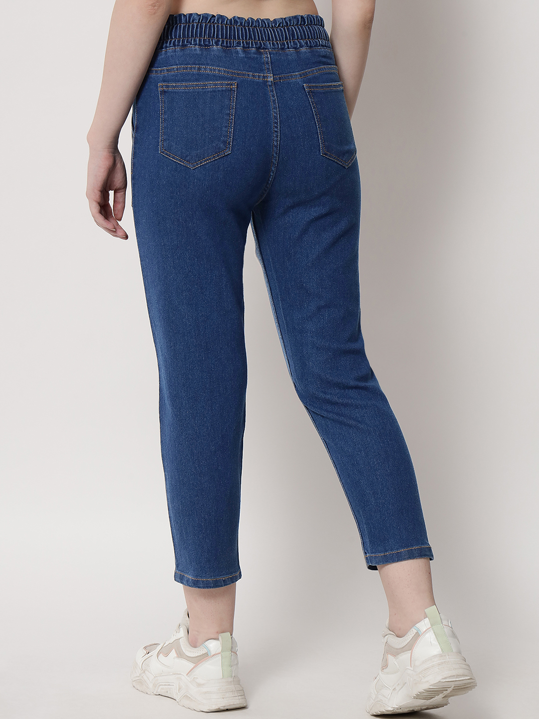 M Moddy 589bw Stretchable Jogger Style Blue Jogger Jeans For Women - Feature: Washable