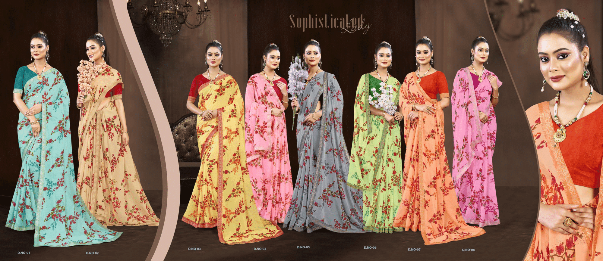 Printed Saree With Lace Border