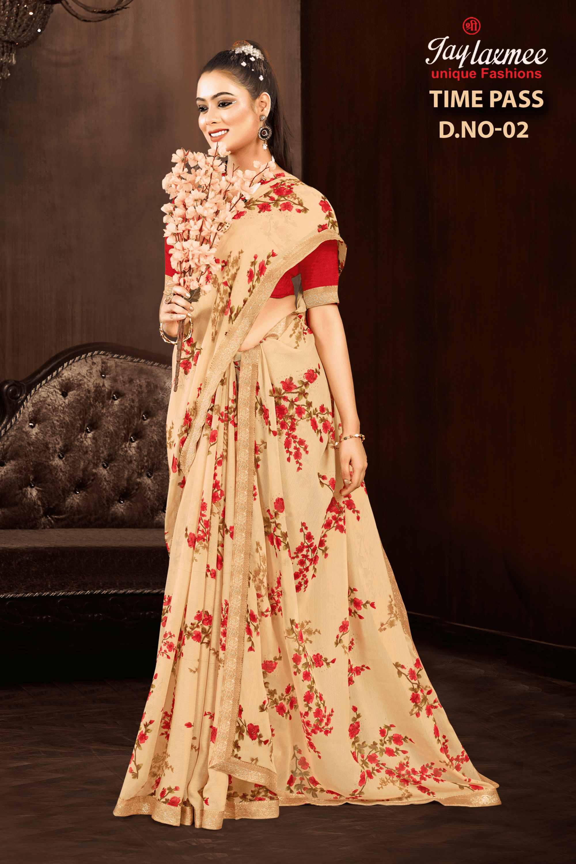 Printed Saree With Lace Border