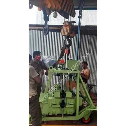 Hollow Block Machine - Customized Molds, Vibration Compaction System | Green Color, 1-Year Warranty, Enhanced Productivity