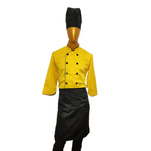 Black And Yellow Chef Coat Gender: Unisex