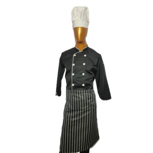 Black Designer Chef Uniform Set Gender: Unisex