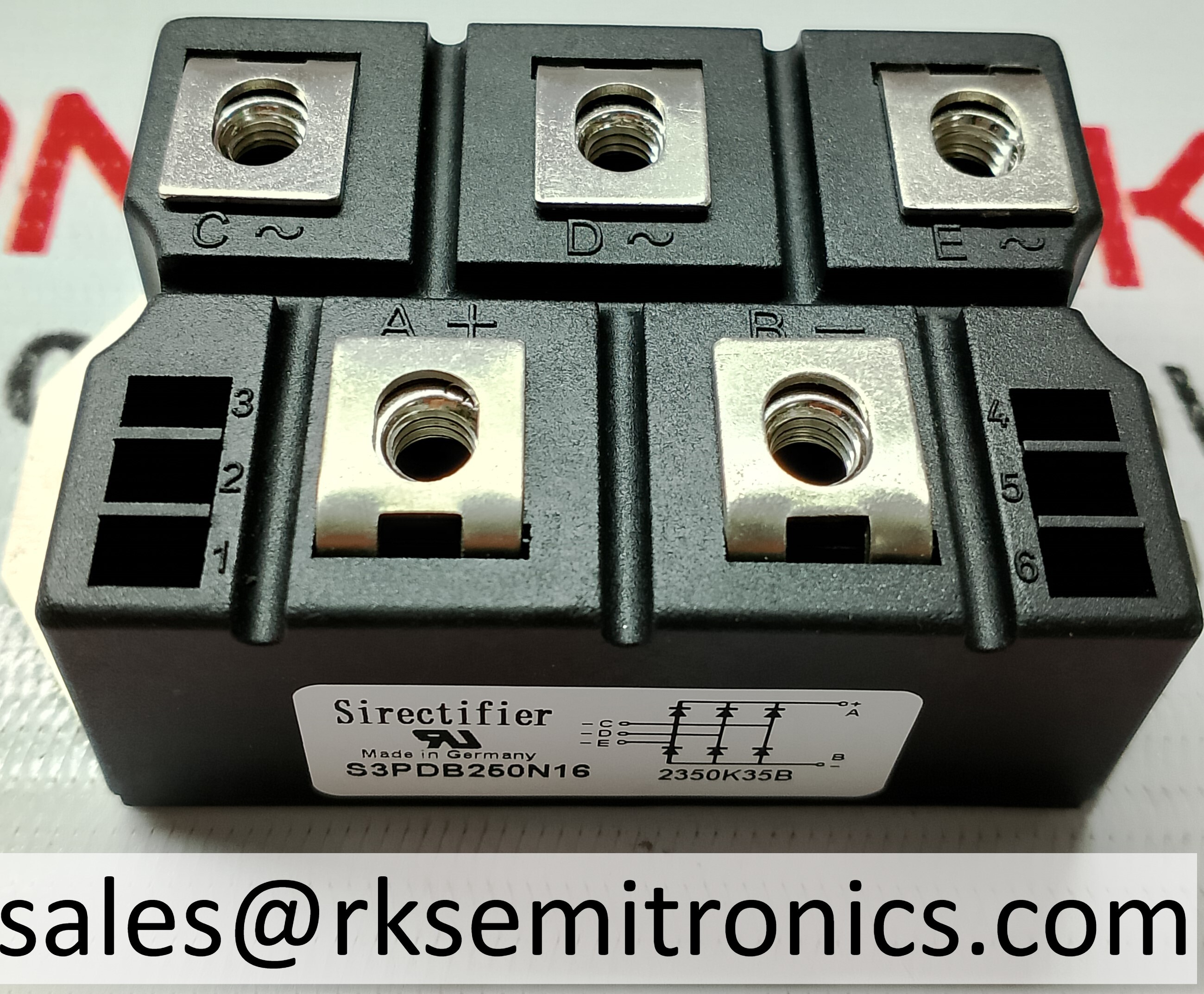 S3pdb250n16     Three Phase Rectifier Modules - Color: Black
