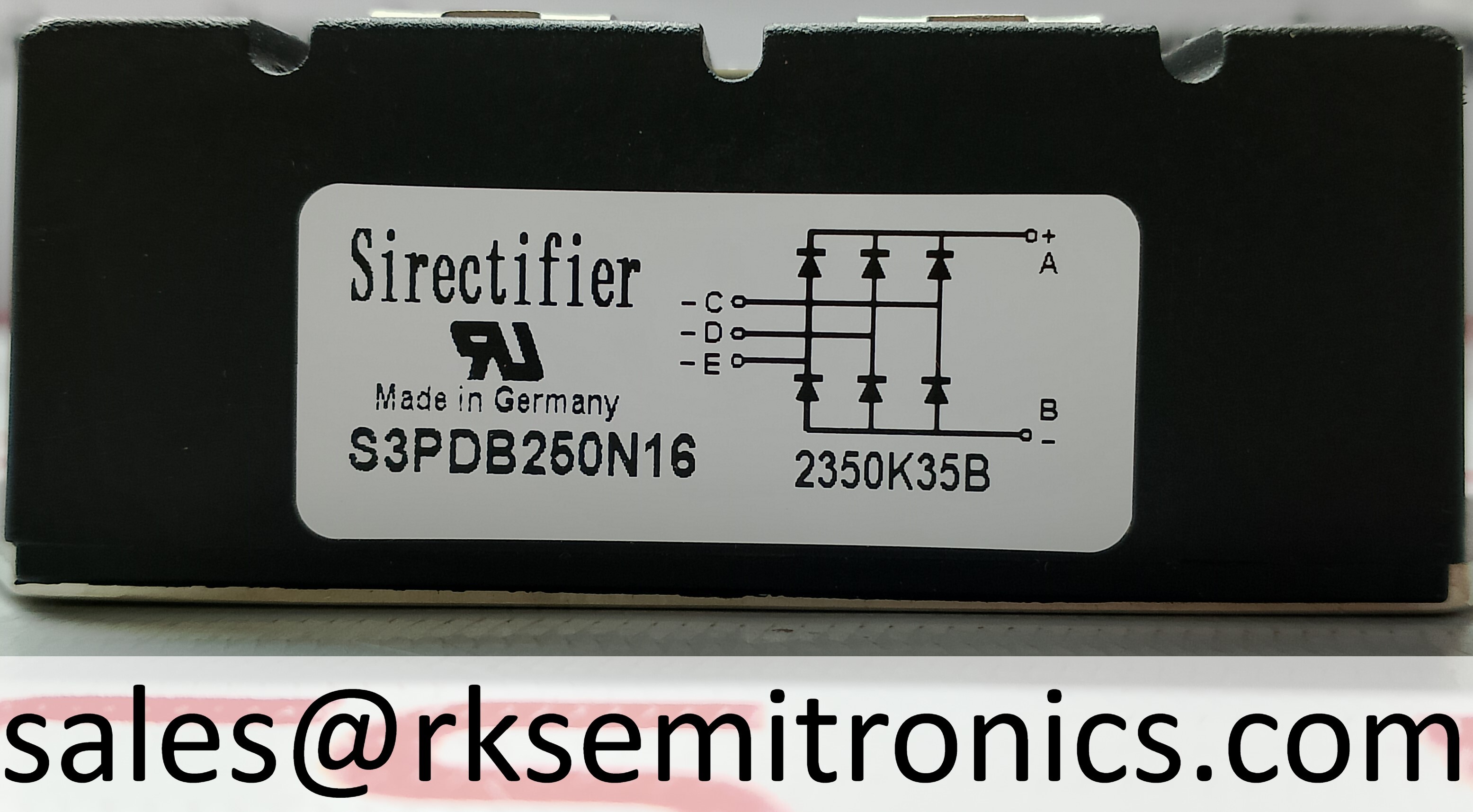 S3pdb250n16     Three Phase Rectifier Modules - Color: Black