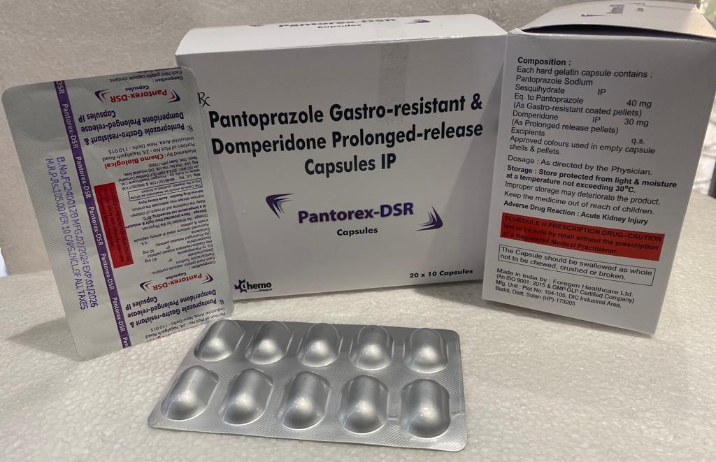 Pantoprazole Sodium 40mg + Domperidone 30mg Sr Capsules
