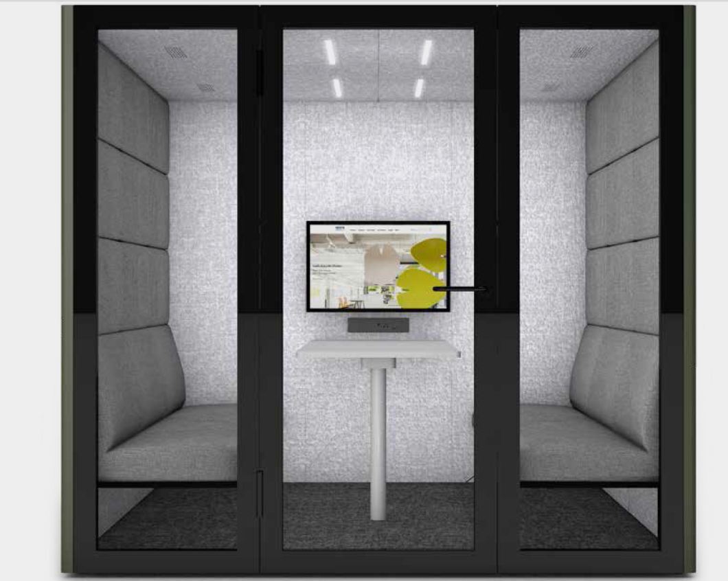 Personal Office Cuboid - Robust Acoustic Foam, Compact 4x6 Feet Design, Sleek Slate Gray Finish | Ideal For Studio Work & Confidential Meetings