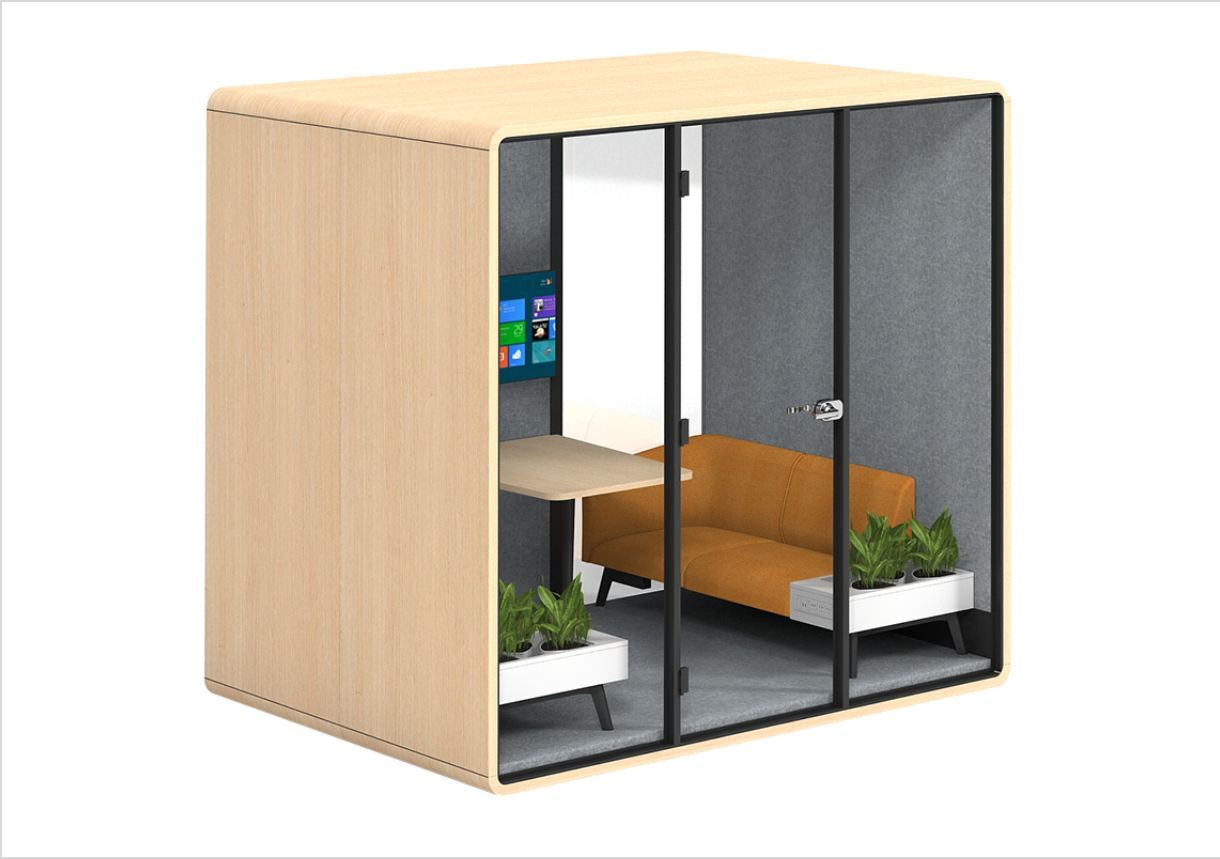 Personal Office Cuboid - Robust Acoustic Foam, Compact 4x6 Feet Design, Sleek Slate Gray Finish | Ideal For Studio Work & Confidential Meetings