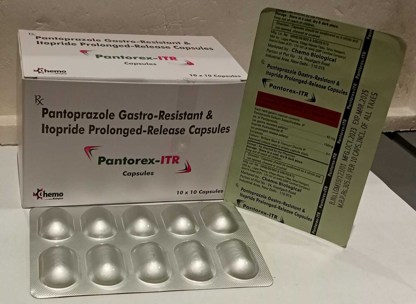 Pantoprazole Sodium 40mg + Itopride Hydrochloride 150 Mg Capsules