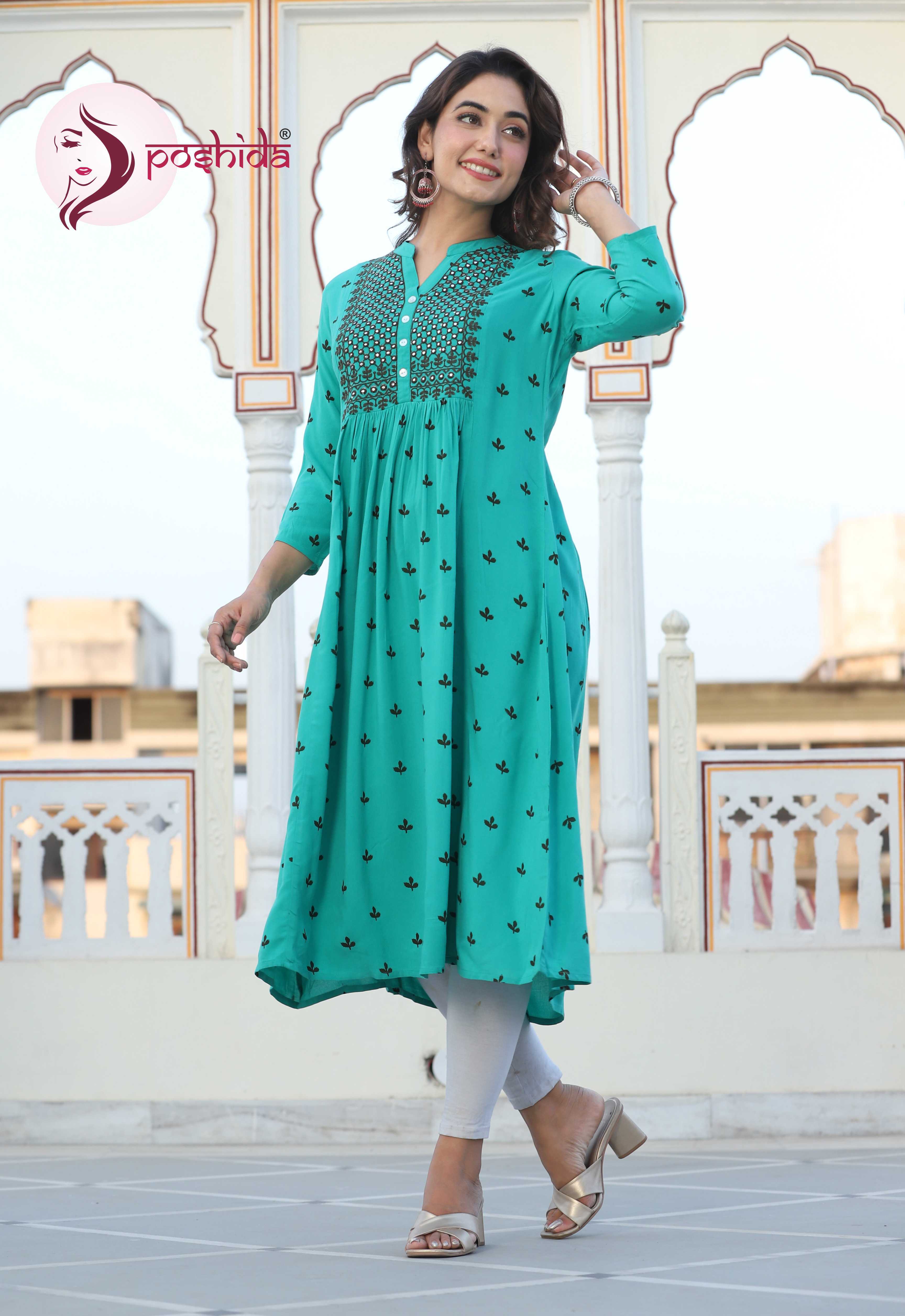 Washable Green Elegant Kurta