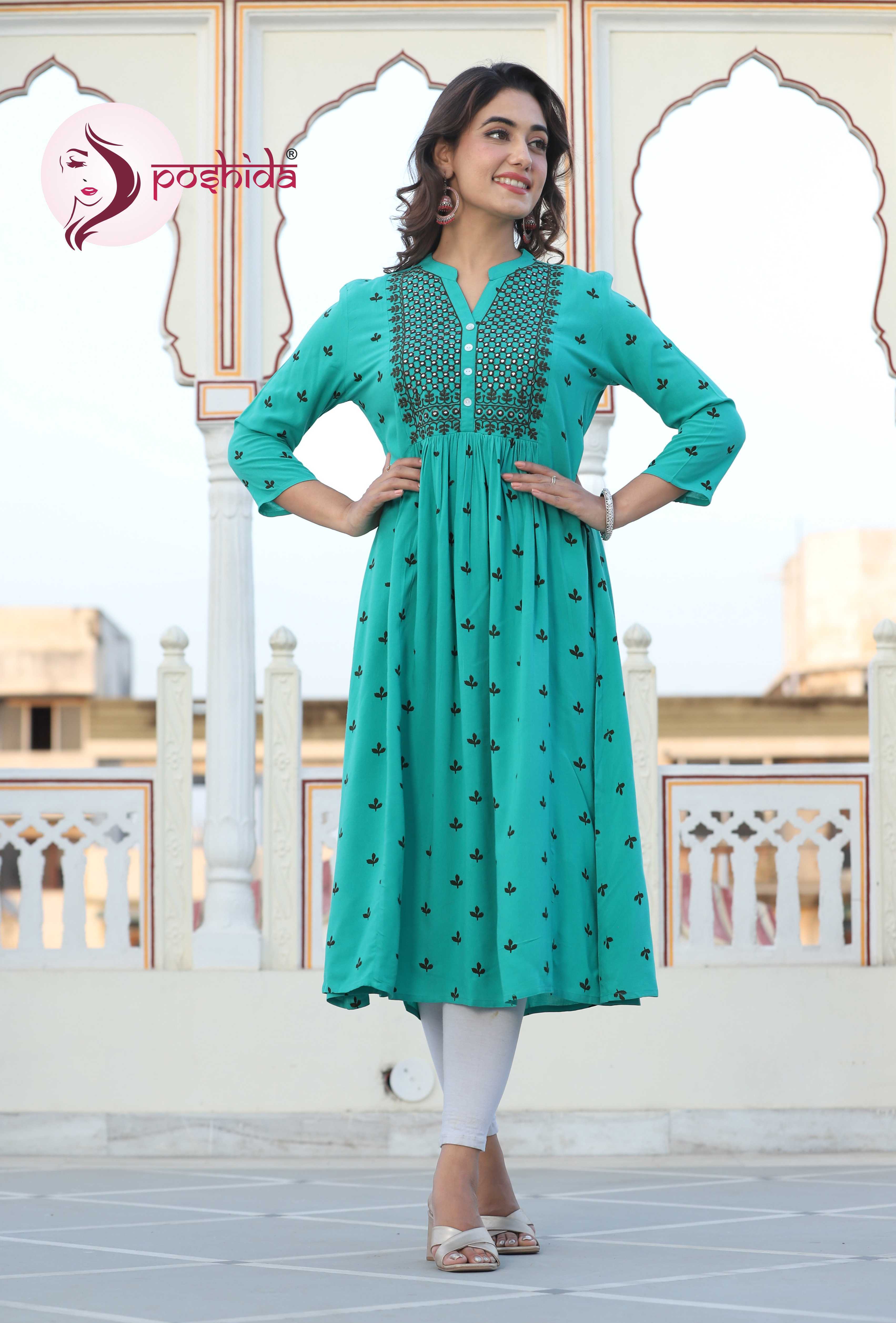 Washable Green Elegant Kurta