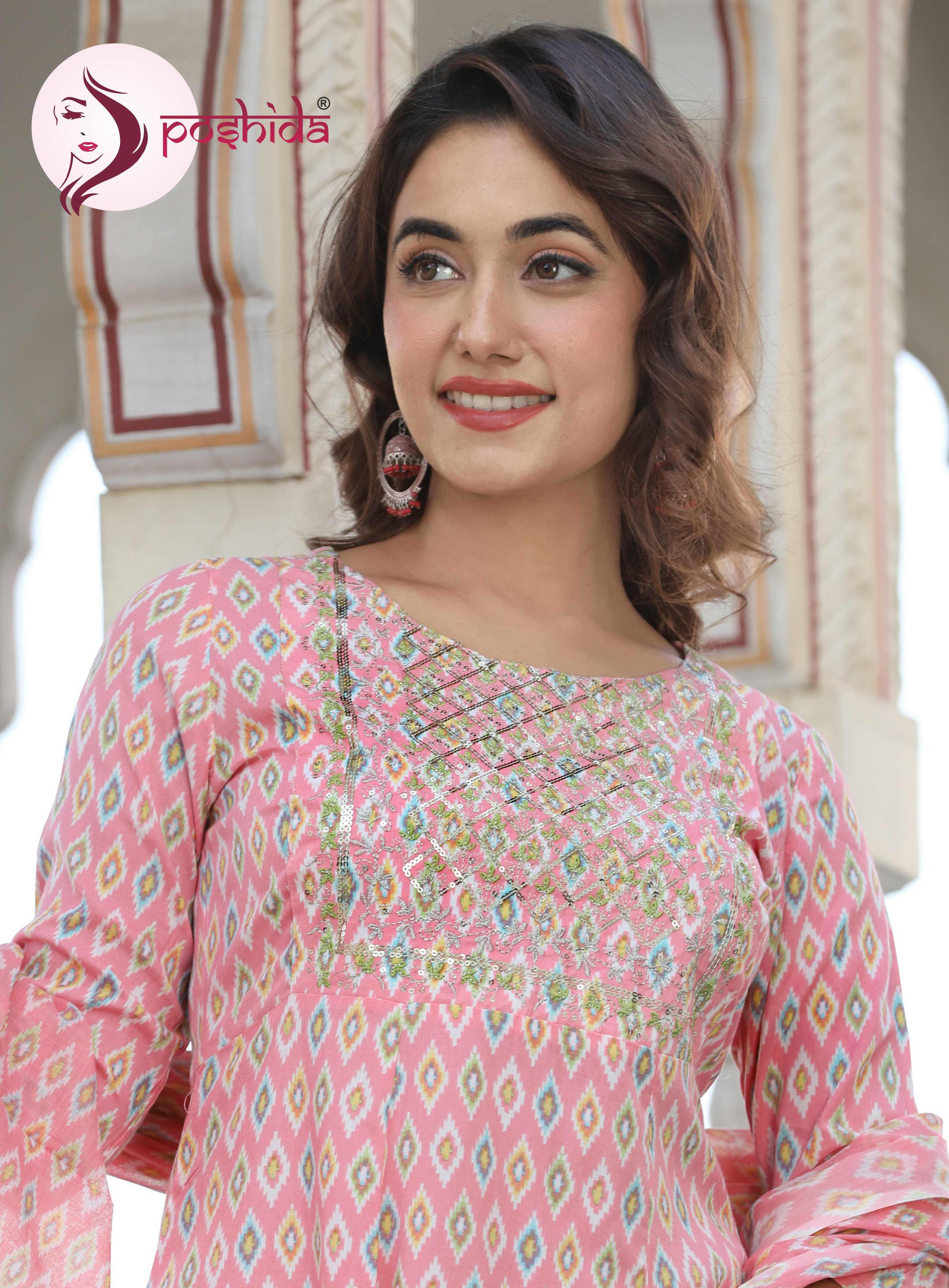 Indian Pink Chitralekha Three Piece Set