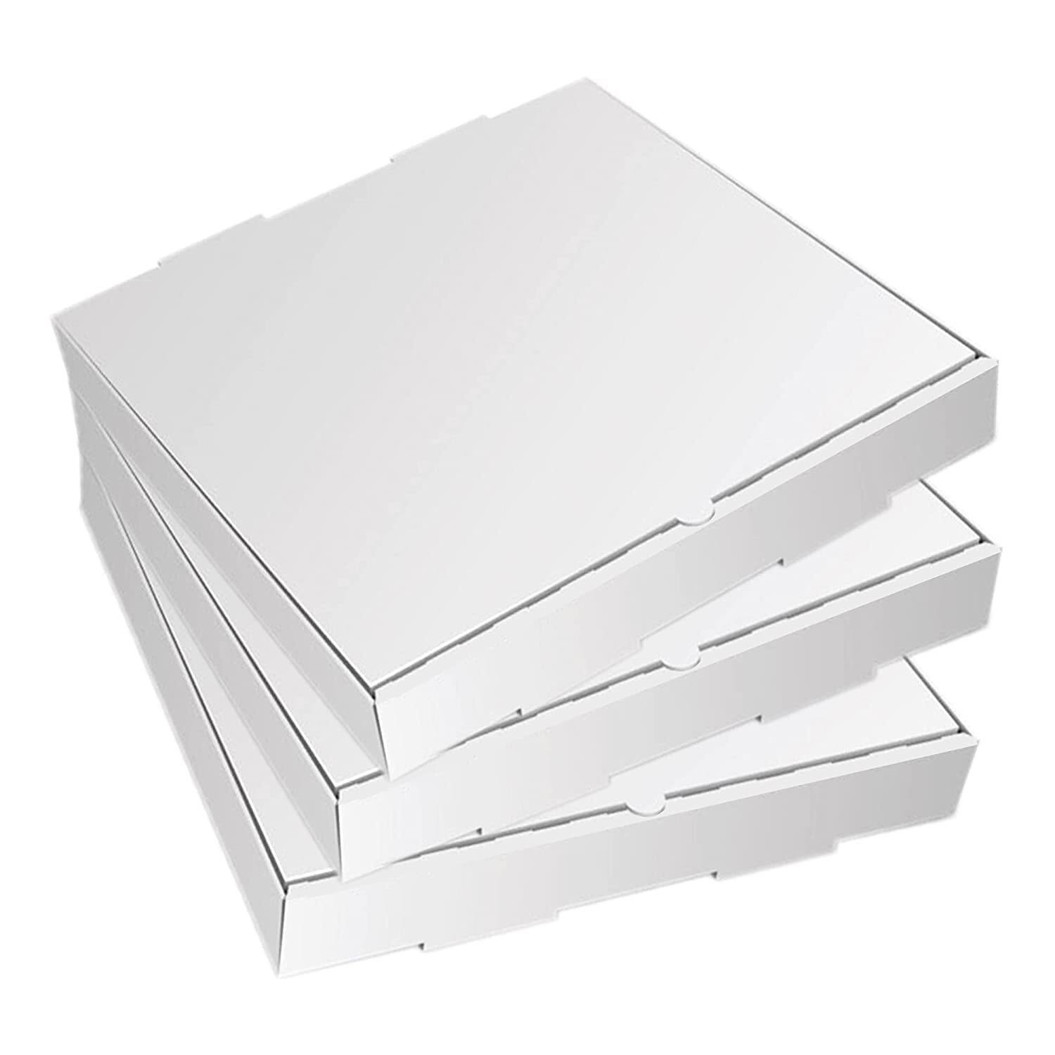 Pizza Box White Medium - Paper, 10x10x1.5 Inches, Clean Cowhide Brown Finish | Easy Customization, Eco-friendly, Crush-resistant Design