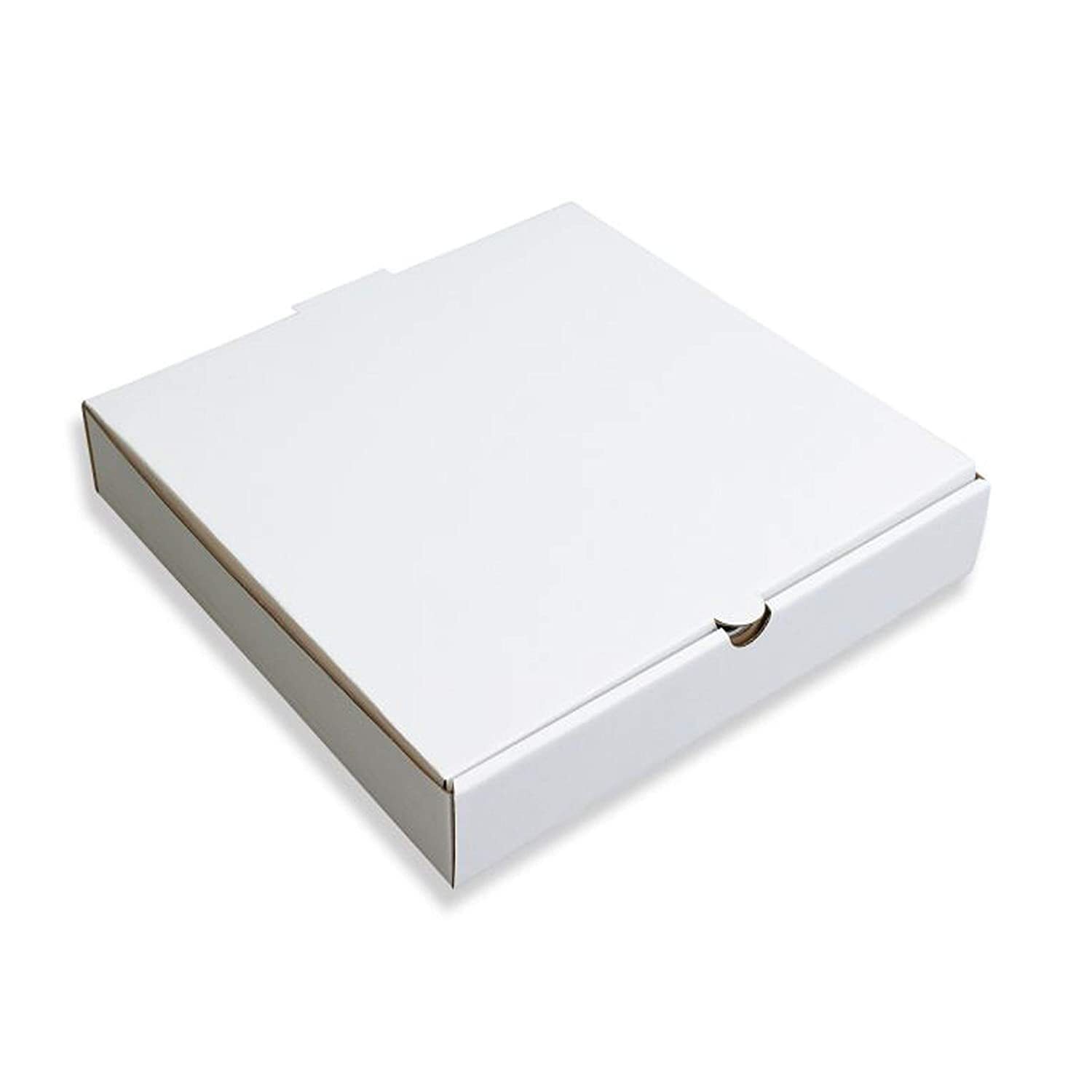 Pizza Box White Medium - Paper, 10x10x1.5 Inches, Clean Cowhide Brown Finish | Easy Customization, Eco-friendly, Crush-resistant Design