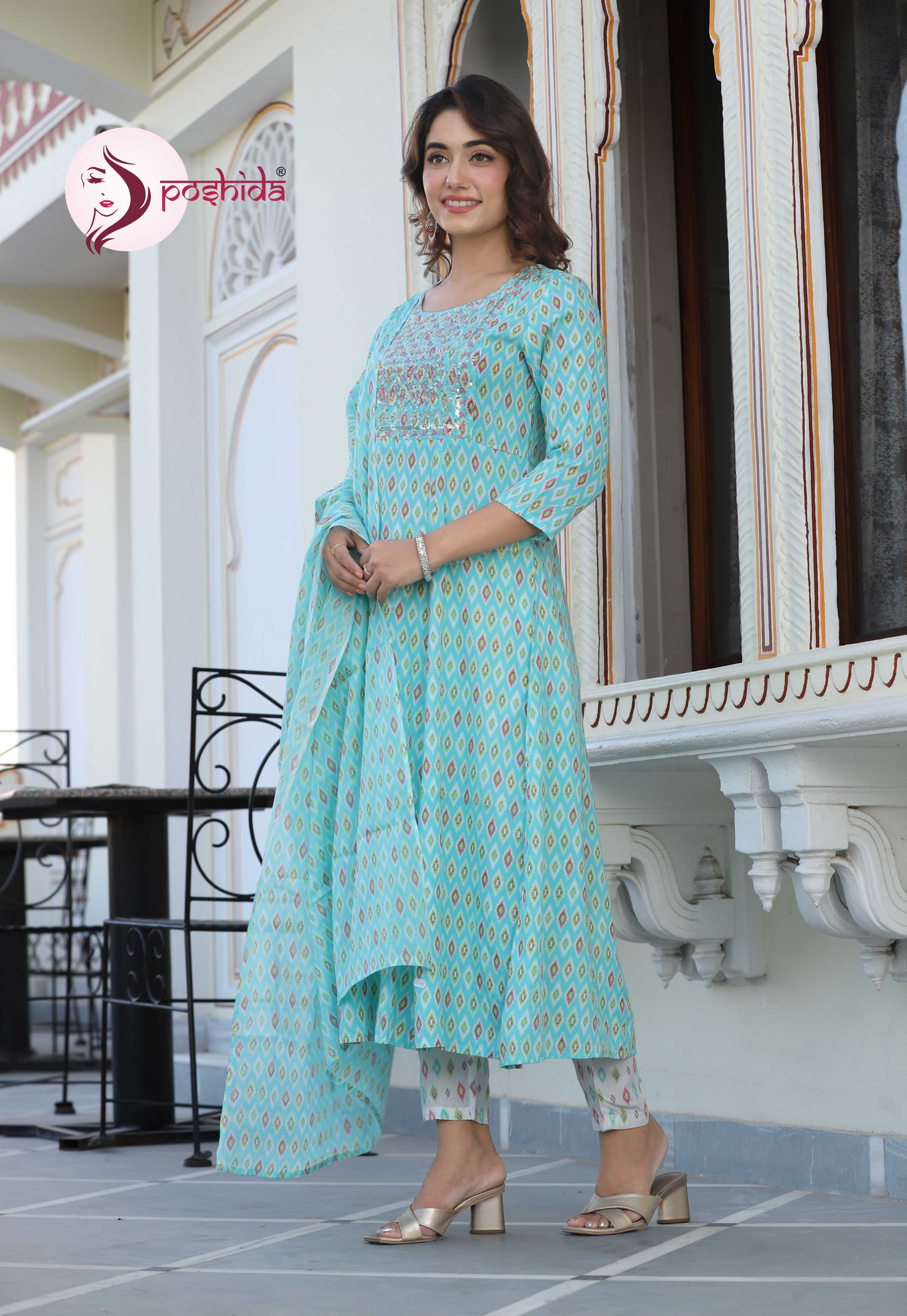 amateur allure blue dress 3 Pc Aqua Net Semi Stitched Lehenga Set